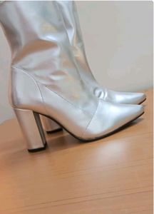 Adorable Women Silver Boots Size 38