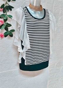 Size S/M 🎁Buy 2 Get 1 Free 🎁 Striped Cotton Top