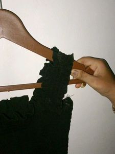 Black Shirred Crop Top