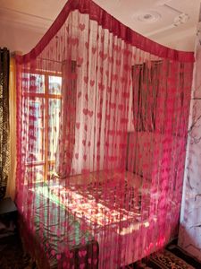 6 Pink Heart shape curtains