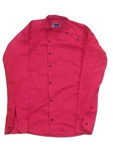 Red Long Sleeve Button-Down Shirt