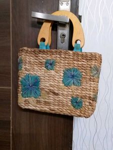 Woven Floral Handbag