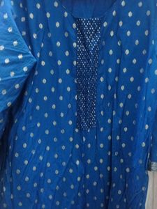 Blue &amp; Gold Print Kurti