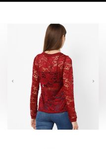 ONLYLace Top with Ribbed Hem