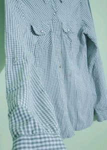 Gingham Western Style Button Down Shirt