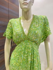 Green Floral Midi Dress