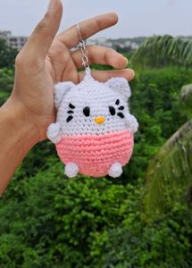 Hello Kitty Crochet Keychain