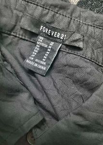 Cropped Black Button-Down Shirt