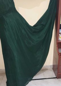 Elegant  Dark Green Maxi Dress xl gown Georgette
