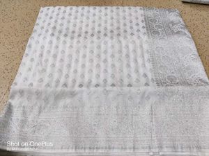 Banarsi Special Silver Zari Saree Self