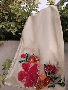Elegant Floral Embroidered Dupatta