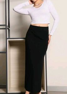 Chic White Long Sleeve Crop Top Size- M,L,XL