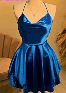 Blue Satin Dress