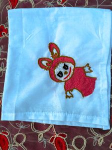 Beautiful Cute Labubu Embroided Handkerchief