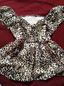 Leopard Print Babydoll Top
