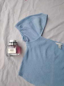 Blue Puff Sleeve Top