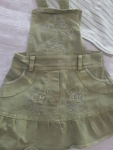 Gallace Frock Suit For Baby Girl Olive White Color