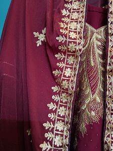 Maroon Colour Kurta Plazo Dupatta Set
