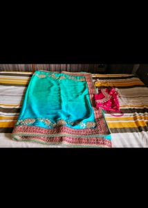 party wear sari with blouse