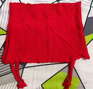 Red Tie Strap Crop Top