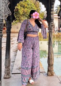 Floral Print Purple Co-ord Set
