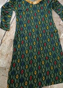 Green Printed Kurta