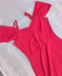 Pink Off-Shoulder Mini Dress