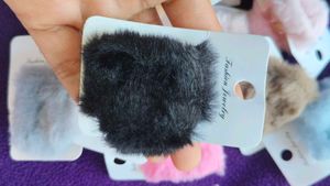 Fluffy Hair Clip 3 Pc