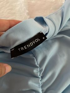 Trendyol Blue Ruched Long Top