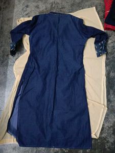 Denim Kurti with Floral Detail