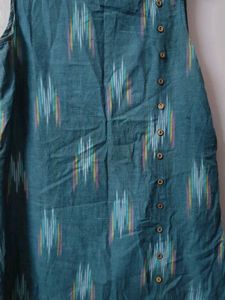 ✨ Teal Ikkat Print South Cotton Kurta | Size M ✨