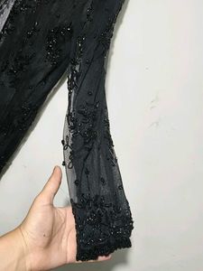 Beaded Black Net Shrug
