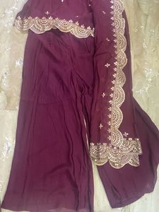 Maroon Embellished Suit