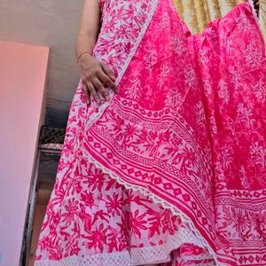 Pure Cotton Anarkali Dupatta Sets