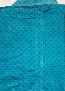 Blue Patterned Button-Down Shirt
