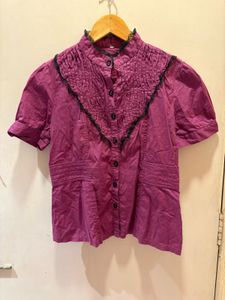 Vintage Lace Trim Strachable Top