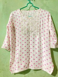 Pink Printed Kurta
