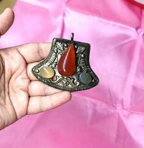 Vintage Gemstone Boho Pendant