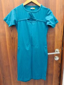 Teal Cutout Mini Dress