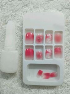 Stick On Nails 12pc With Glue