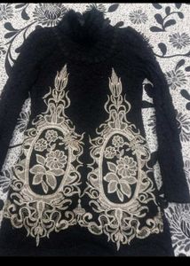 Elegant Black Embroidered Dress