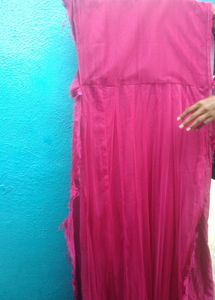 2 Combo Unstiched Net Dress (Pink&amp;Blue)