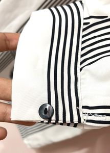Striped Button-Down Top