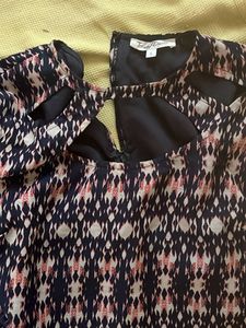 Patterned Cutout Mini Dress