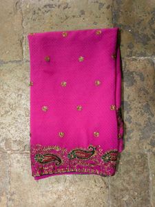 Pink Embroidered Sari