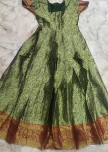 Green & Gold Anarkali Dress