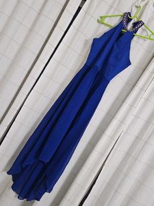 Blue Halter Top with Beaded Detail