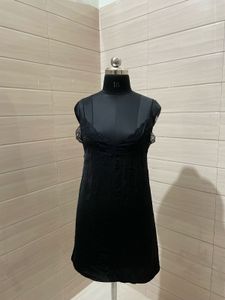 H&amp;M Black Lace Trim Slip Dress