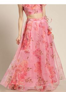 Floral Ruffle Crop Top and skirt