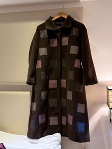 Patchwork Leather Long Coat